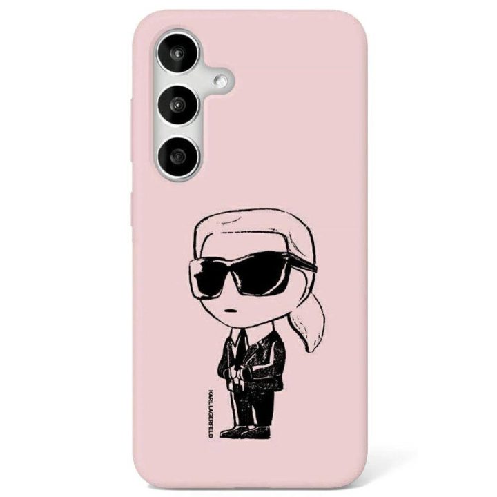 Karl Lagerfeld silikoninis dėklas Graffiti Ikonik su MagSafe Samsung Galaxy S25, rožinis