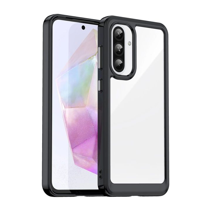 Juodas Outer Space dėklas Samsung Galaxy A26 su elastingu rėmeliu
