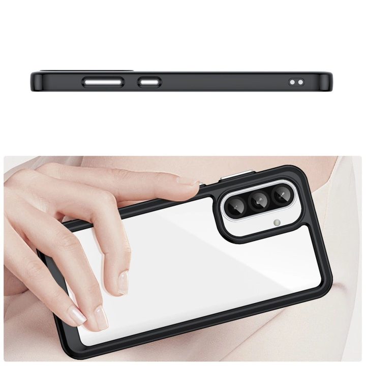 Juodas Outer Space dėklas Samsung Galaxy A26 su elastingu rėmeliu