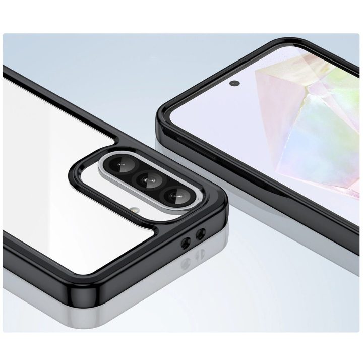 Juodas Outer Space dėklas Samsung Galaxy A26 su elastingu rėmeliu