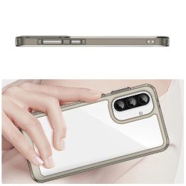 Dėklas Outer Space Samsung Galaxy A26 – pusiau permatomas juodas su lanksčiu rėmeliu