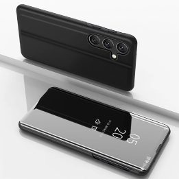 Samsung Galaxy A36 dėklas Clear View su atverčiama dangteliu – juodas