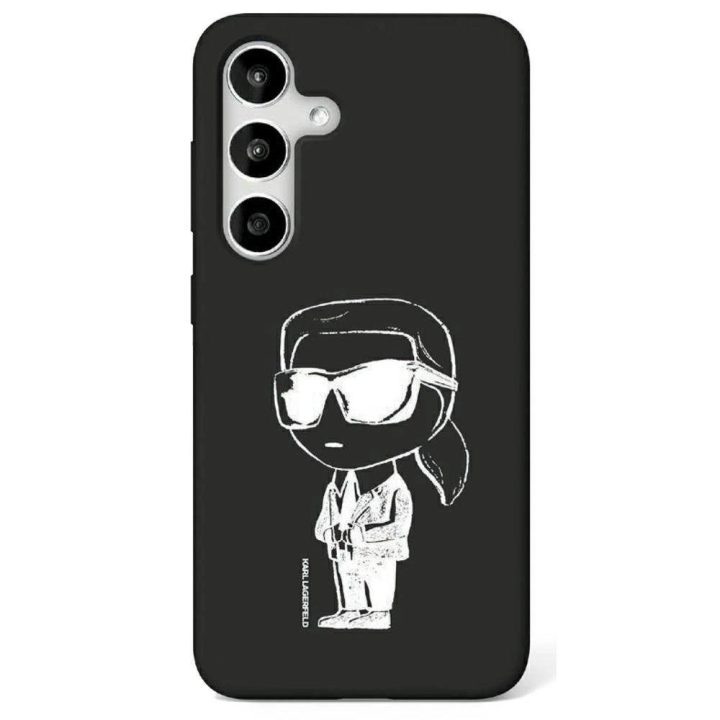 Karl Lagerfeld silikoninis dėklas Graffiti Ikonik su MagSafe Samsung Galaxy S25 juodas