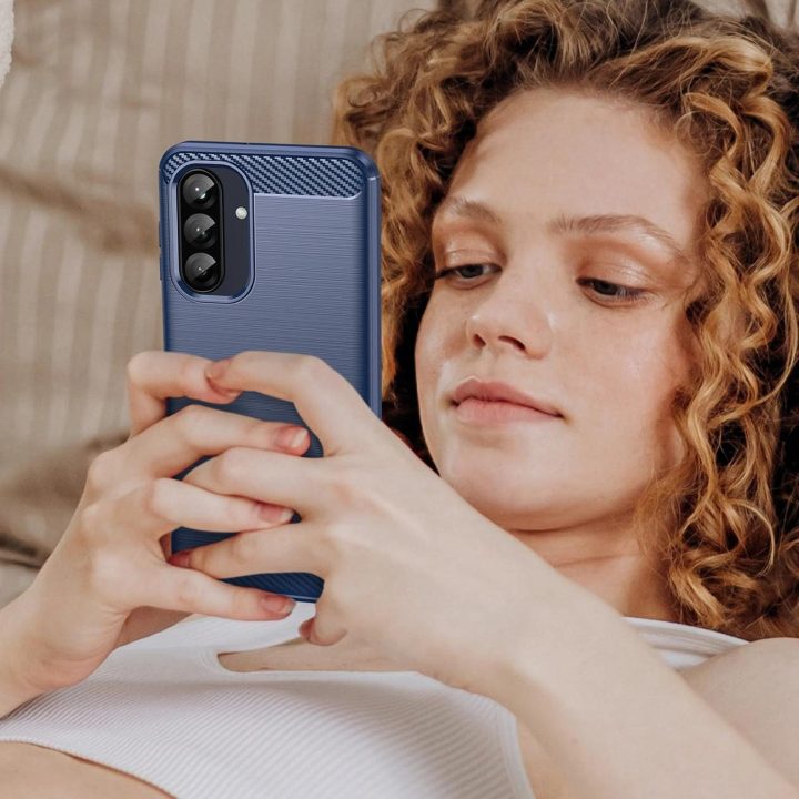 Mėlynas anglies pluošto dėklas Samsung Galaxy A26