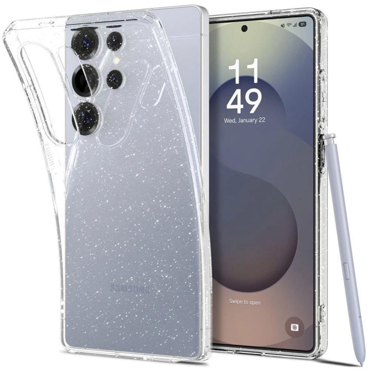 Skaidrus blizgus Spigen Liquid Crystal dėklas Samsung Galaxy S25 Ultra
