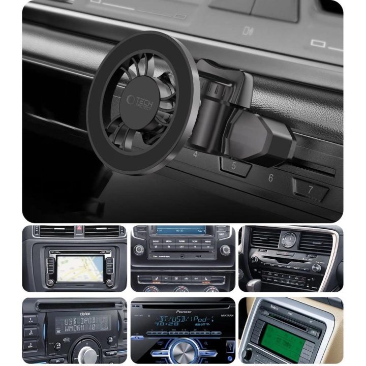 Magnetinis automobilinis telefono laikiklis N56 su MagSafe, tvirtinamas į CD lizdą - juodas