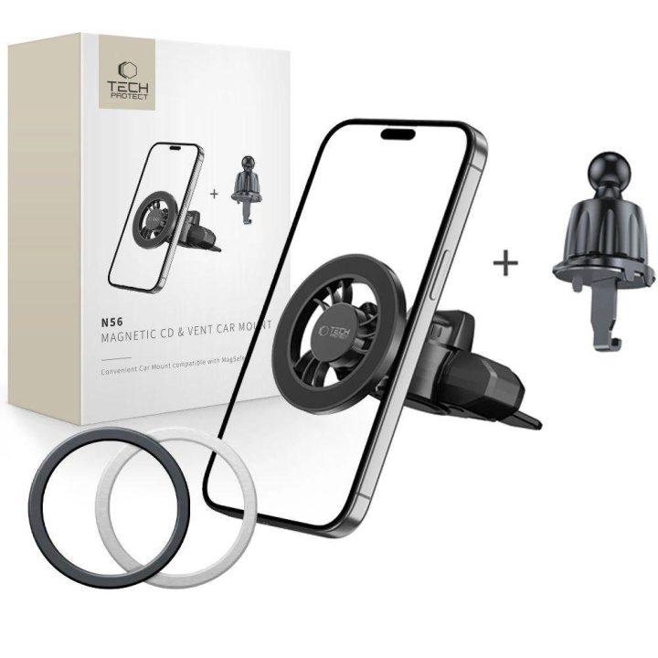 Magnetinis automobilinis telefono laikiklis N56 su MagSafe, tvirtinamas į CD lizdą - juodas