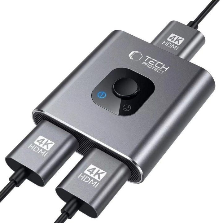 Tech C HUB adapteris su HDMI 4K 60Hz - pilkas