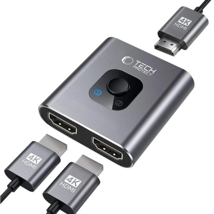 Tech C HUB adapteris su HDMI 4K 60Hz - pilkas
