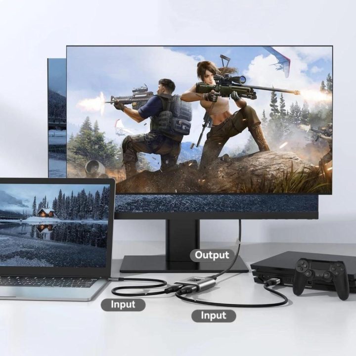 Tech C HUB adapteris su HDMI 4K 60Hz - pilkas