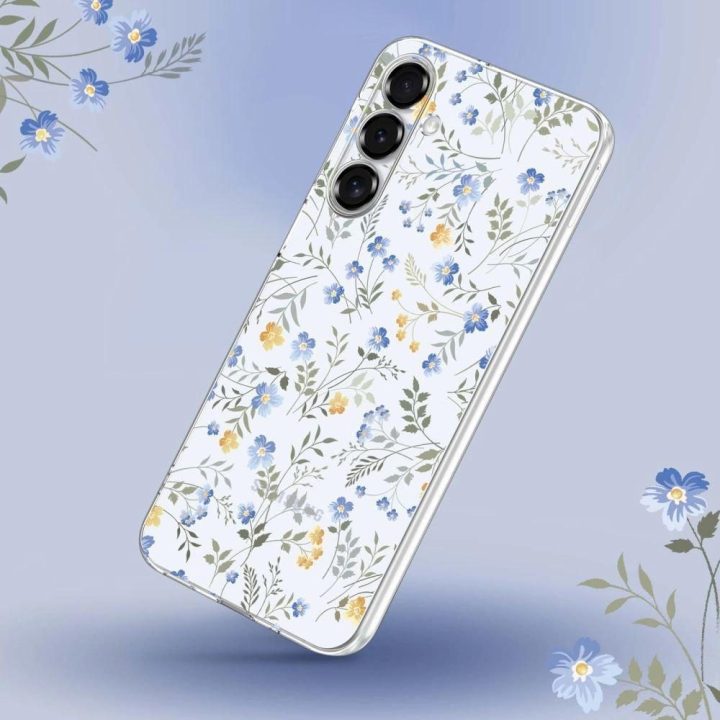 FlexAir dėklas Samsung Galaxy S25 - ramunėlės su lapais