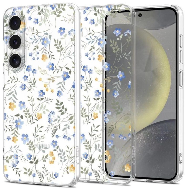 FlexAir dėklas Samsung Galaxy S25 - ramunėlės su lapais