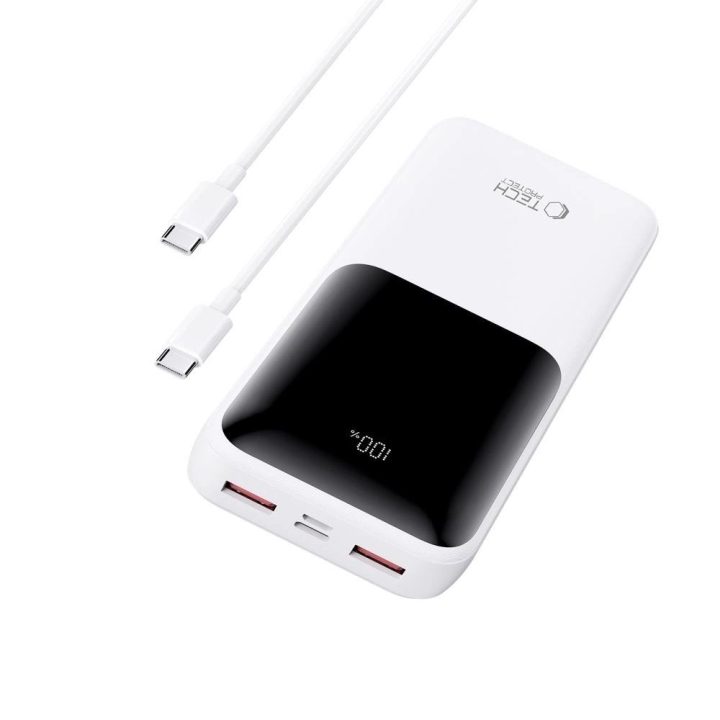 Išorinė baterija PB02 20000mAh 22.5W balta – greitas įkrovimas