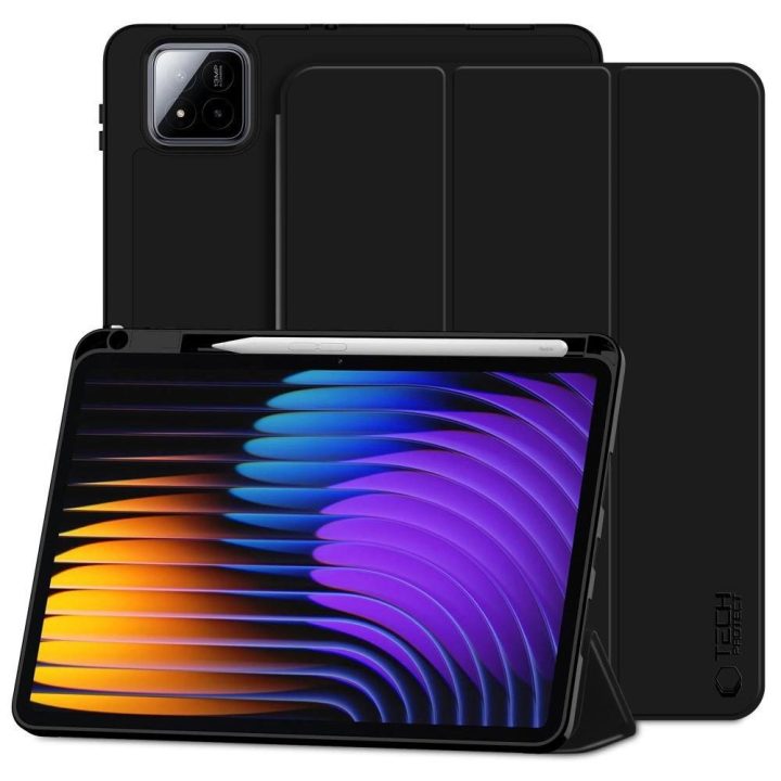 TechProtect SmartCase dėklas su pieštuko laikikliu Xiaomi Pad 7 / 7 Pro, juodas