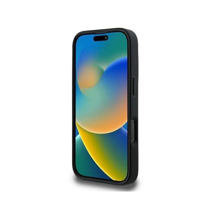 Karl Lagerfeld siuvinėtas iPhone 16 Pro dėklas – juodas