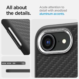Spigen Enzo Aramid magnetinis dėklas iPhone SE 4 (2025) – juodas