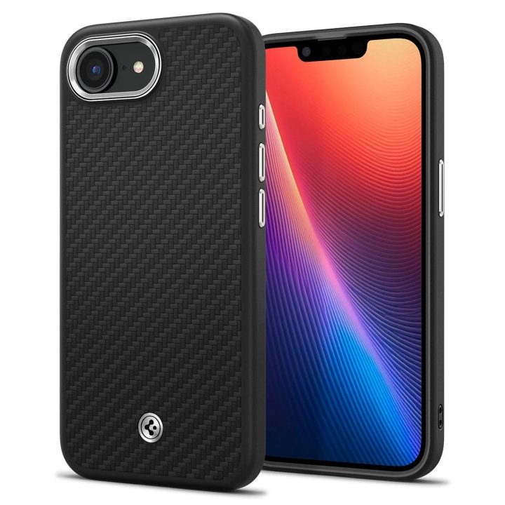 Spigen Enzo Aramid magnetinis dėklas iPhone SE 4 (2025) – juodas