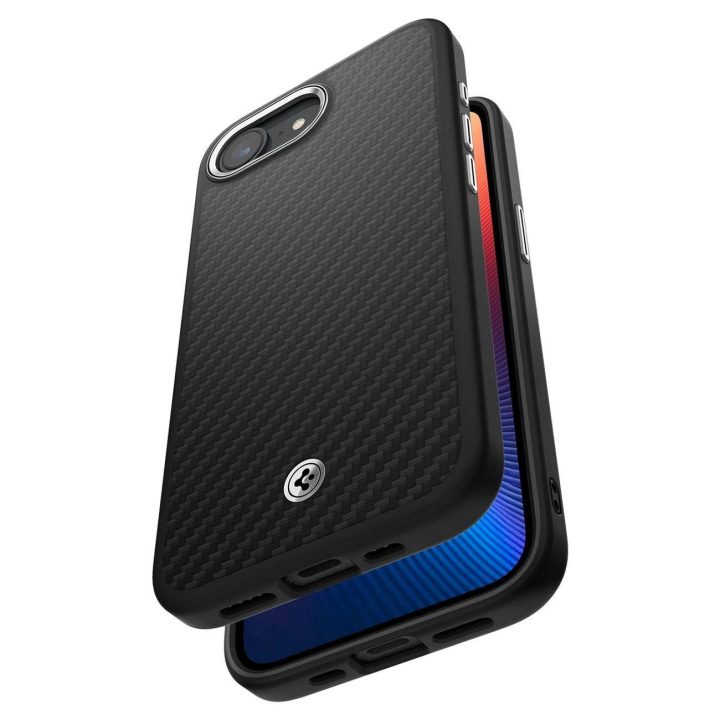 Spigen Enzo Aramid magnetinis dėklas iPhone SE 4 (2025) – juodas