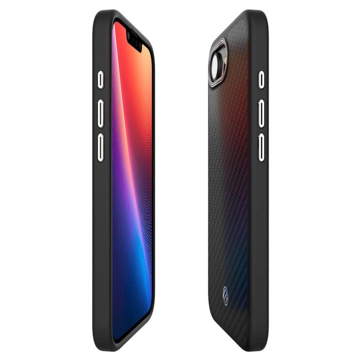 Spigen Enzo Aramid magnetinis dėklas iPhone SE 4 (2025) – juodas