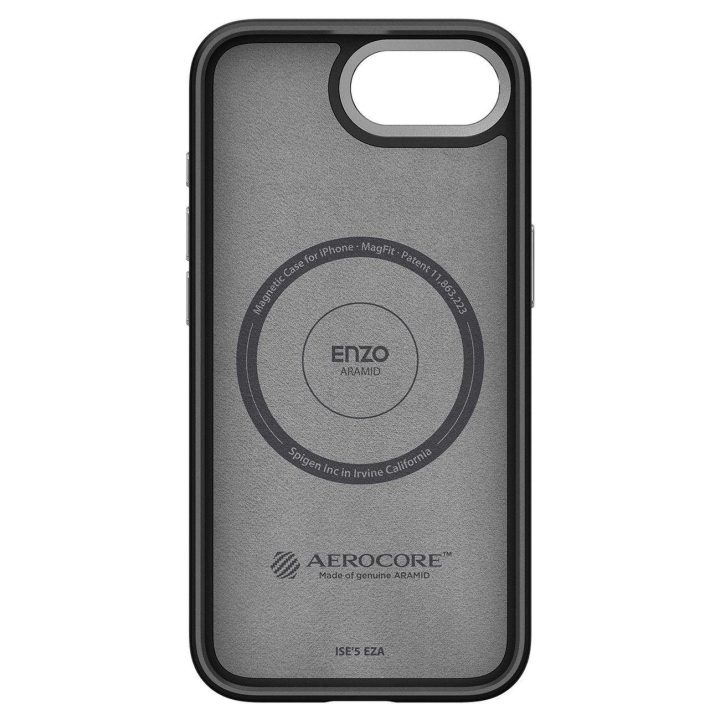 Spigen Enzo Aramid magnetinis dėklas iPhone SE 4 (2025) – juodas