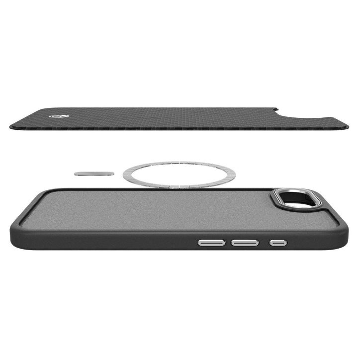 Spigen Enzo Aramid magnetinis dėklas iPhone SE 4 (2025) – juodas