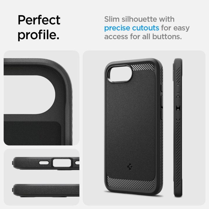 Spigen Rugged Armor magnetinis dėklas iPhone SE 4 (2025) – juodas