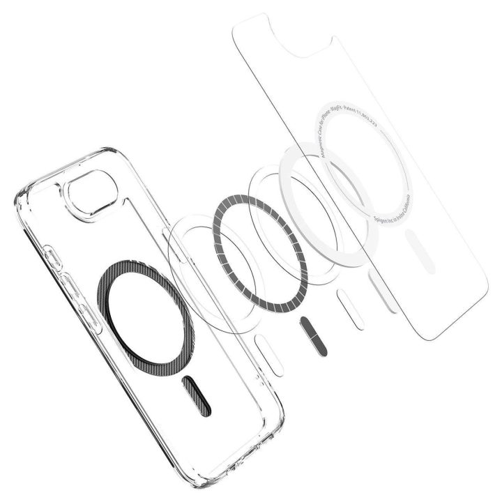 Spigen Ultra Hybrid MagSafe dėklas iPhone SE 4 (2025) – skaidrus, anglies pluošto dizainas