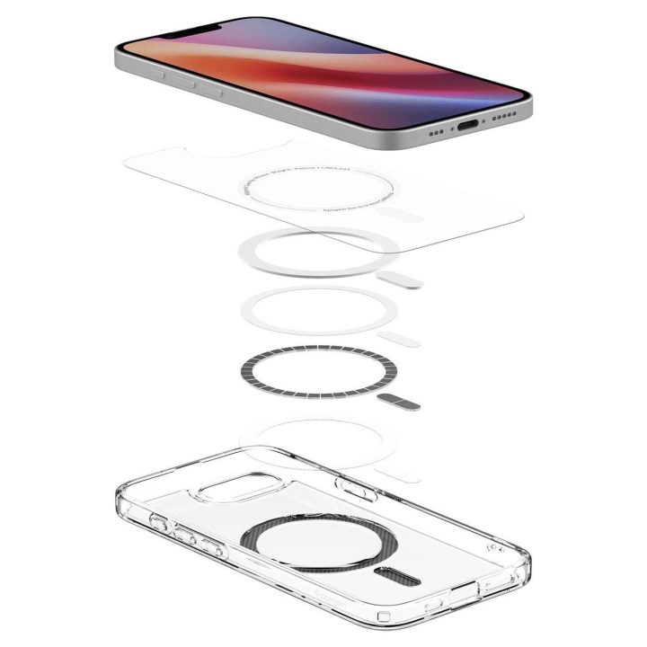 Spigen Ultra Hybrid MagSafe dėklas iPhone SE 4 (2025) – skaidrus, anglies pluošto dizainas