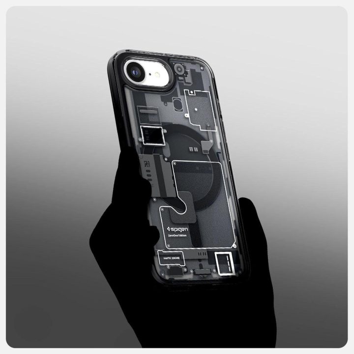 Spigen Ultra Hybrid MagSafe dėklas iPhone SE 4 (2025) Zero One – juodas