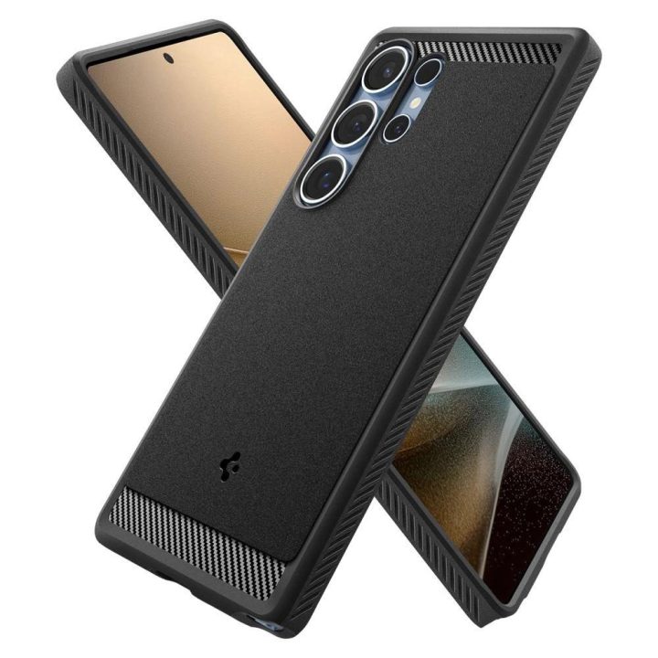 Spigen Rugged Armor magnetinis dėklas Samsung Galaxy S25 Ultra – juodas