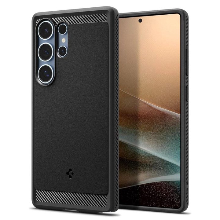 Spigen Rugged Armor magnetinis dėklas Samsung Galaxy S25 Ultra – juodas