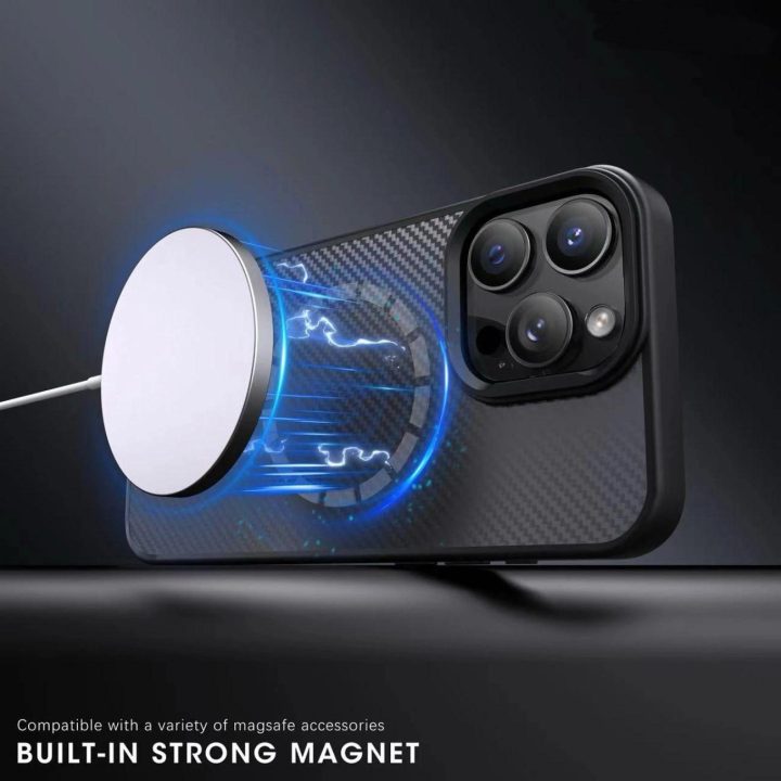 Anglies pluošto dėklas su MagSafe Samsung Galaxy S25+ – juodas
