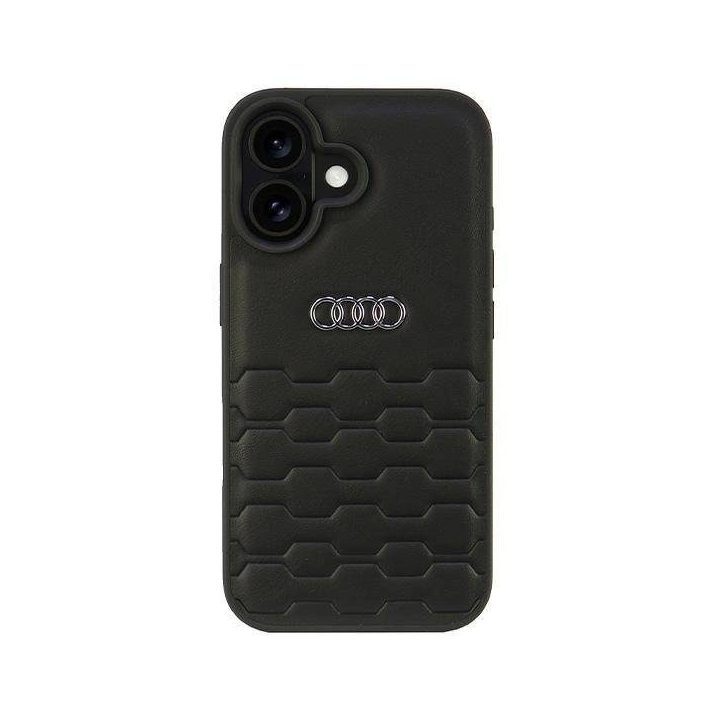 Audi sintetinės odos dėklas iPhone 16 (6.1 ) juodas – kietas viršelis