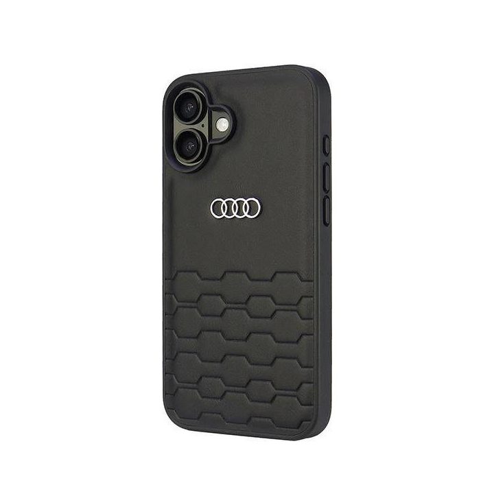Audi sintetinės odos dėklas iPhone 16 Plus 6.7 juodas