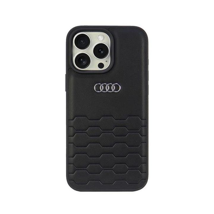 Audi sintetinės odos dėklas iPhone 16 Pro Max (juodas)