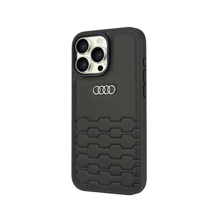 Audi sintetinės odos dėklas iPhone 16 Pro Max (juodas)
