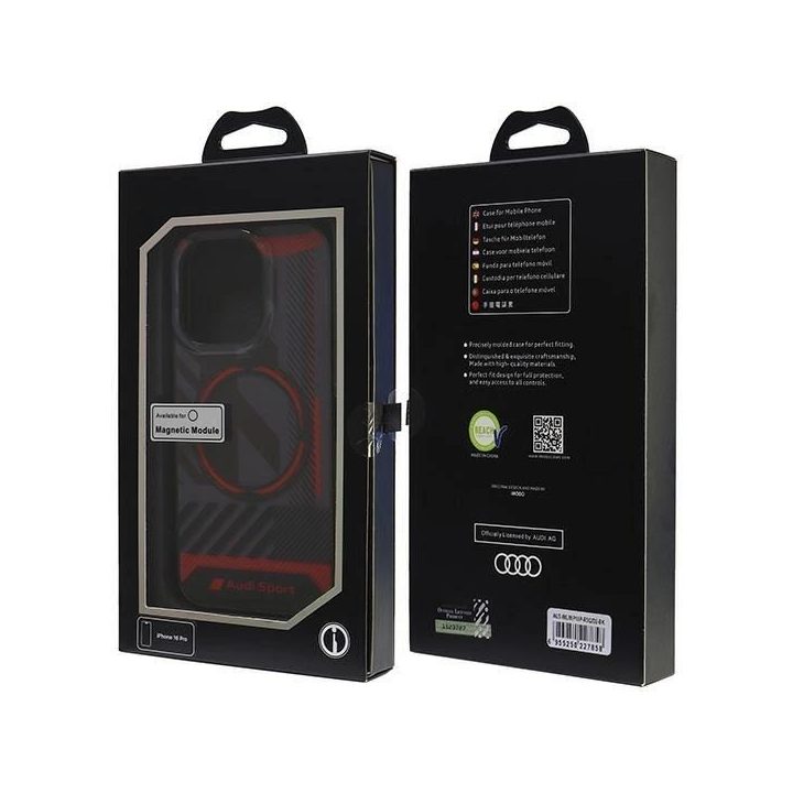 Audi IML Sport magnetinis dėklas MagSafe iPhone 16 Pro 6.3 , juodas