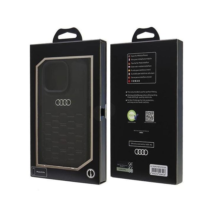 Audi sintetinės odos dėklas iPhone 16 Pro (6.3 ) juodas