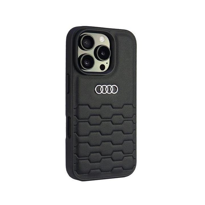 Audi sintetinės odos dėklas iPhone 16 Pro (6.3 ) juodas