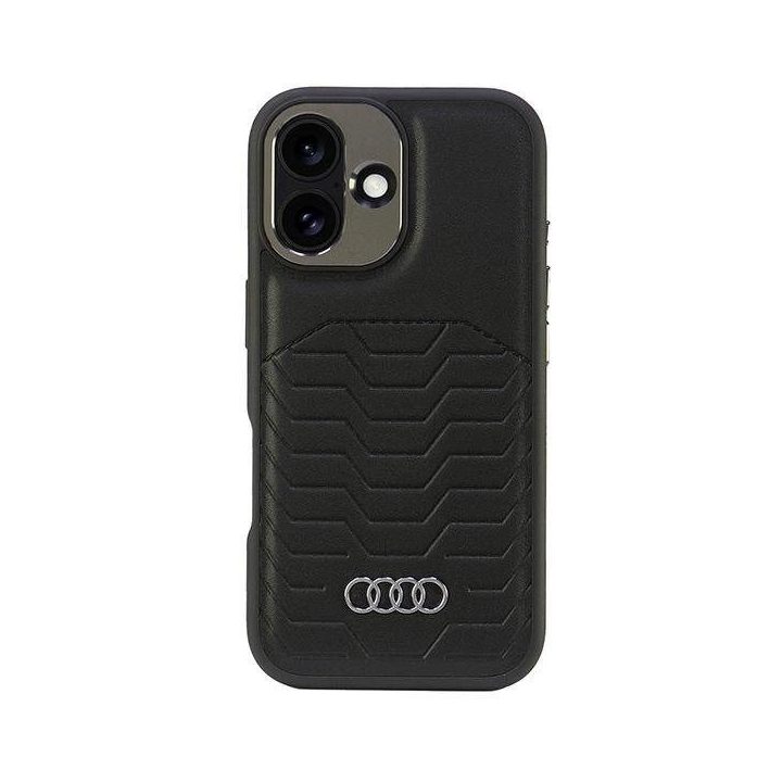 Audi sintetinės odos MagSafe dėklas iPhone 16 6.1 , juodas
