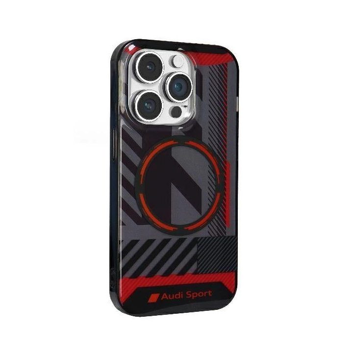 Audi sportinis MagSafe dėklas iPhone 14 Pro Max (juodas, kietas)