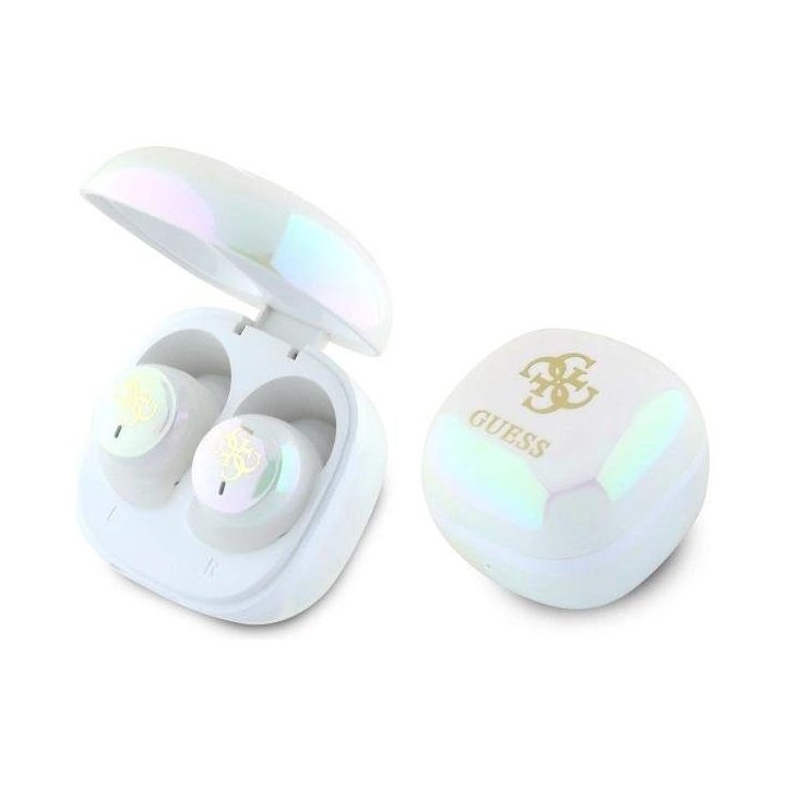 Belaidės Bluetooth ausinės Guess TWS su įkrovimo dėklu, baltos