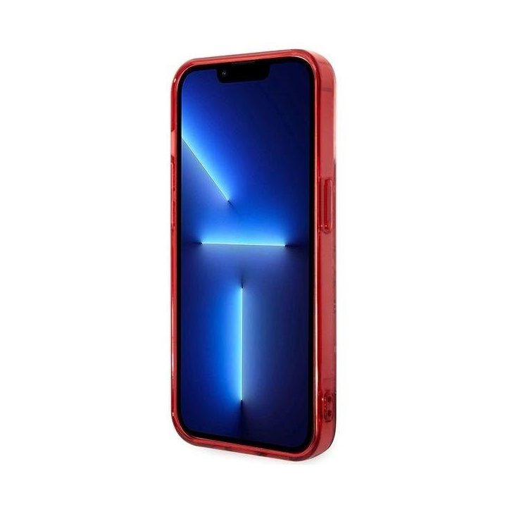 Guess iPhone 14 Pro dėklas (raudonas) – Paisley raštas, kietas