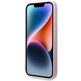 Guess silikoninis trikampis dėklas iPhone 14 Pro 6.1 – violetinis