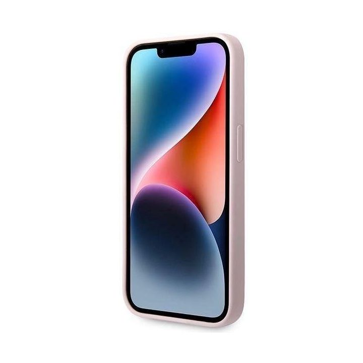 Guess silikoninis trikampis dėklas iPhone 14 Pro 6.1 – violetinis