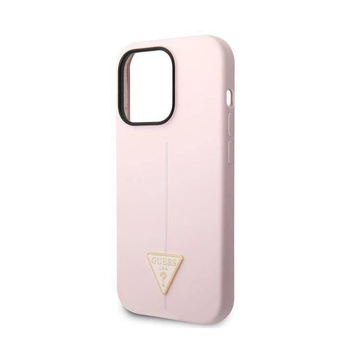Guess silikoninis trikampis dėklas iPhone 14 Pro 6.1 – violetinis