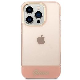 Guess permatomas iPhone 14 Pro Max (6.7 ) dėklas – rožinis