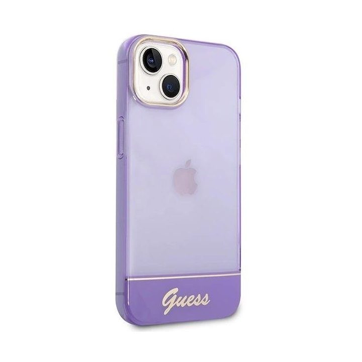 Guess permatomas iPhone 14 (6.1 ) dėklas – violetinis