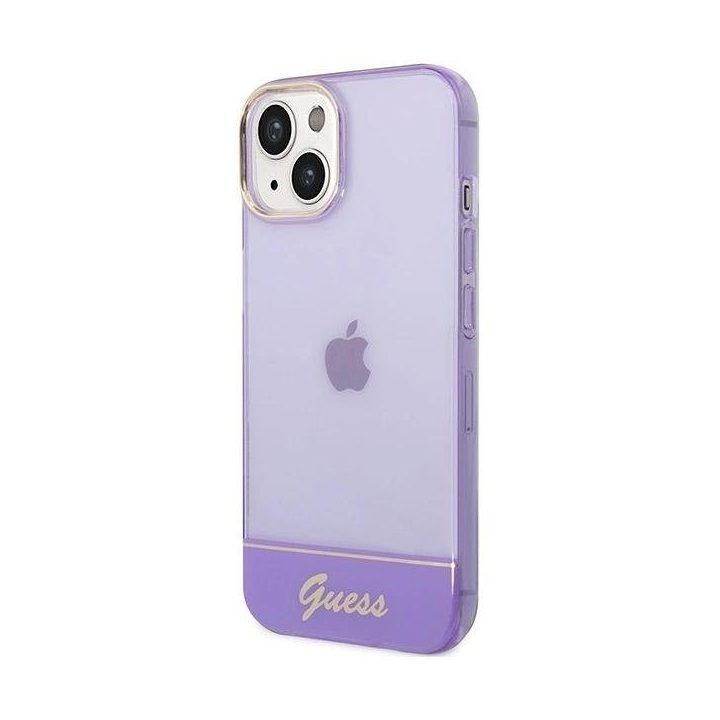 Guess permatomas iPhone 14 (6.1 ) dėklas – violetinis