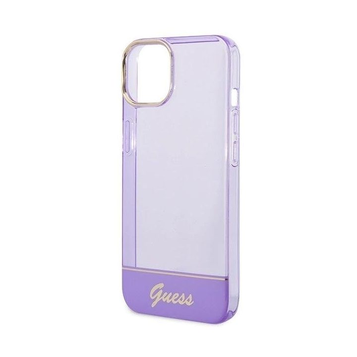 Guess permatomas iPhone 14 (6.1 ) dėklas – violetinis